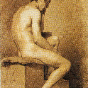 Alfonso Chierici - Nudo seduto su base di profilo