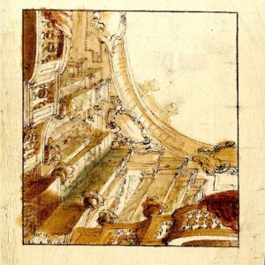 Anonimo (XVIII secolo) - Prospettiva di soffitto balconato