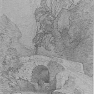 Antonio Fontanesi - Rustico di ponte fra gruppo di alberi
