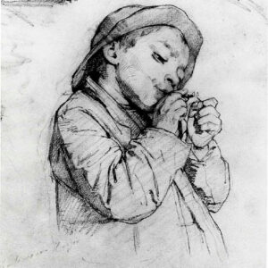 Gaetano Chierici - Monello che accende un sigaro