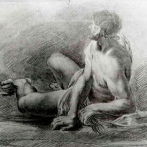 Prospero Minghetti - Studio di nudo con panneggio