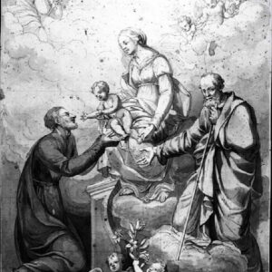 Prospero Minghetti - Studio  per la Madonna col Bambino, San Gaetano, San Giuseppe e angeli