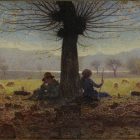 Giuseppe Pellizza da Volpedo, I due pastori nel prato di Mongini (Novembre), 1901, olio su tela, Torino, GAM-Galleria Civica d’Arte Moderna e Contemporanea
